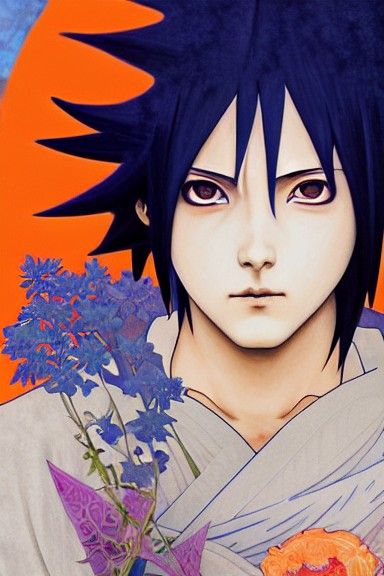 Sasuke in Streetwear: An Art Nouveau Fusion
