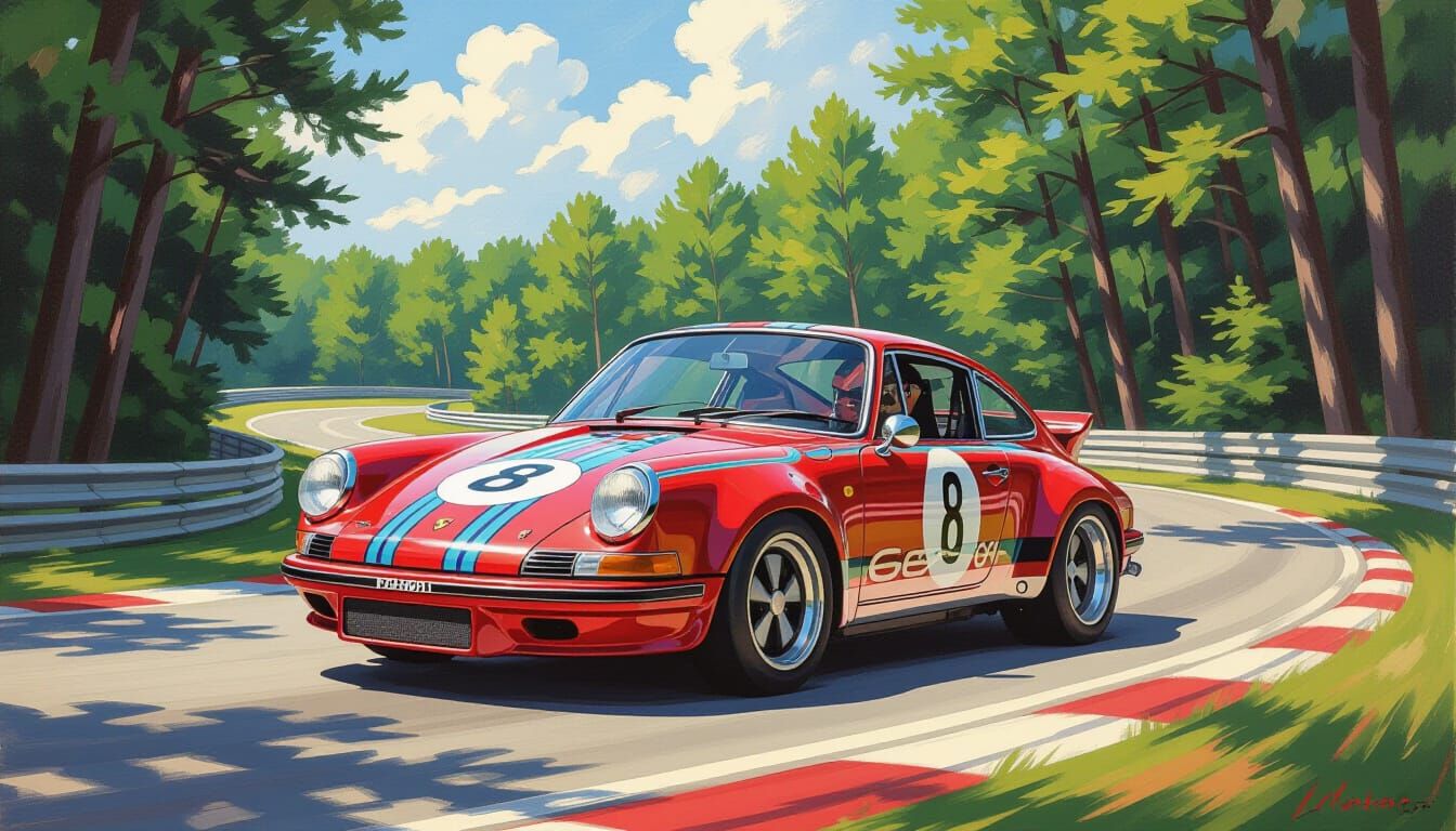 Porsche 911 Carrera RS Races Through Road America