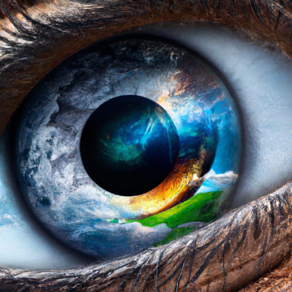 Earth Eye: A Macro Photograph of Earth Reflection