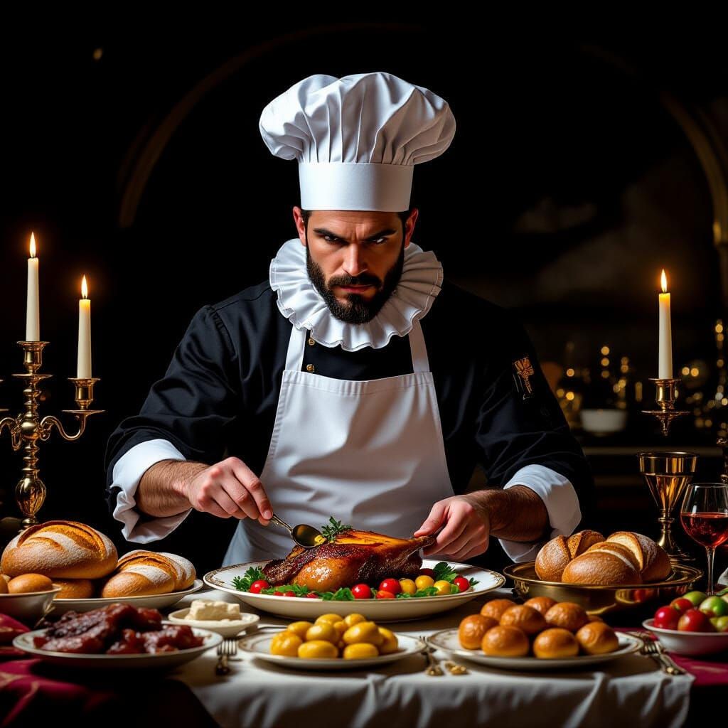 Evil Spirit Chef Prepares Feast for Prince in Painterly Styl...