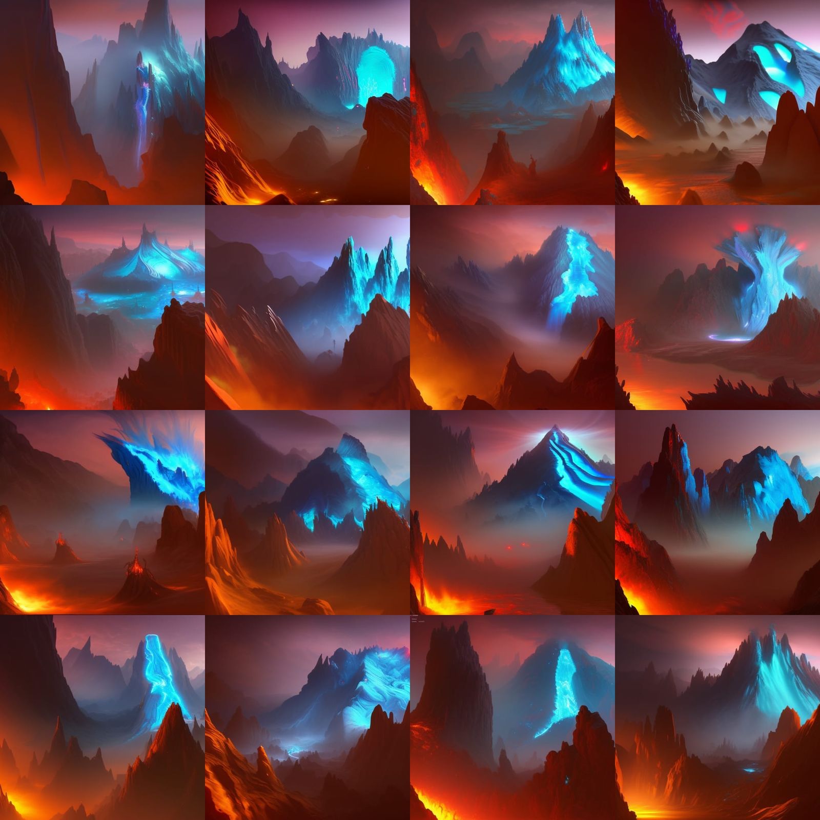 Blue Volcano: Fantasy Concept Art in Deep Color