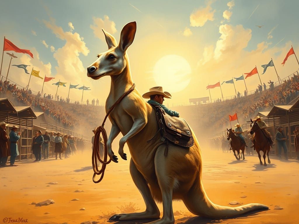 Kangaroo Rodeo Rider in Action