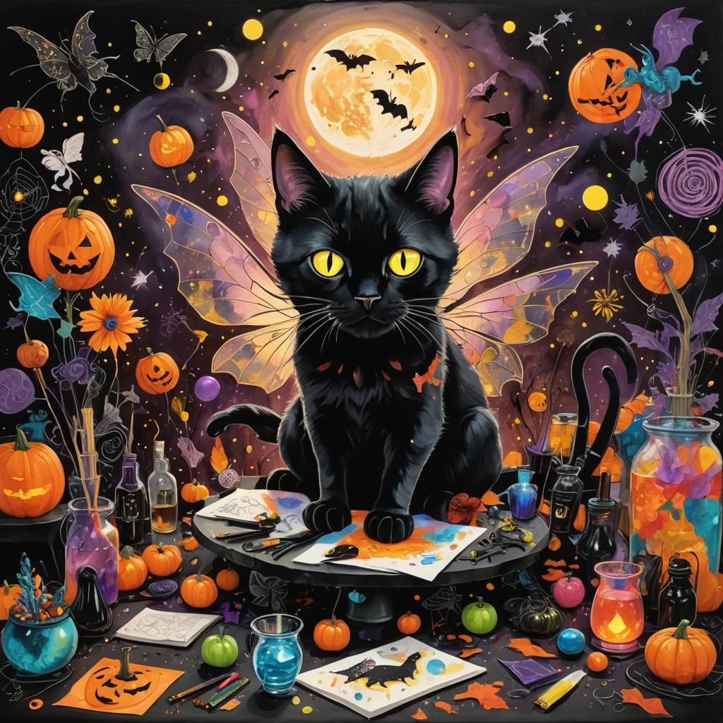 Kids Crayon drawings ,surreal child's Halloween drawing , rayograph Man Ray collection of random b&W objects, light ref...