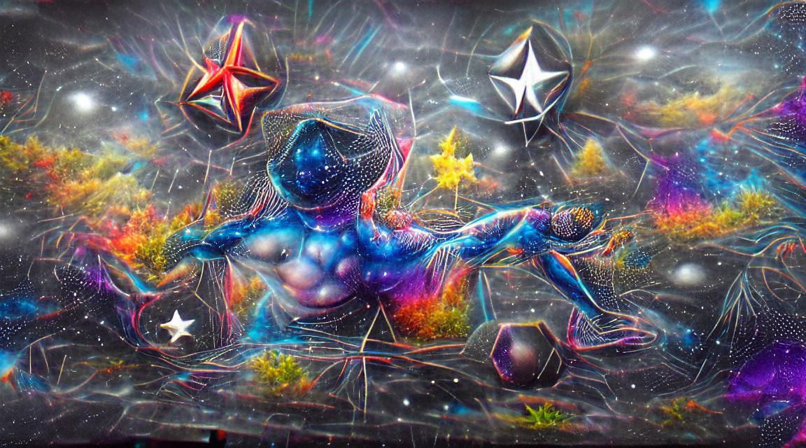 Astral Star: Holographic Cosmic Illustration in 8K