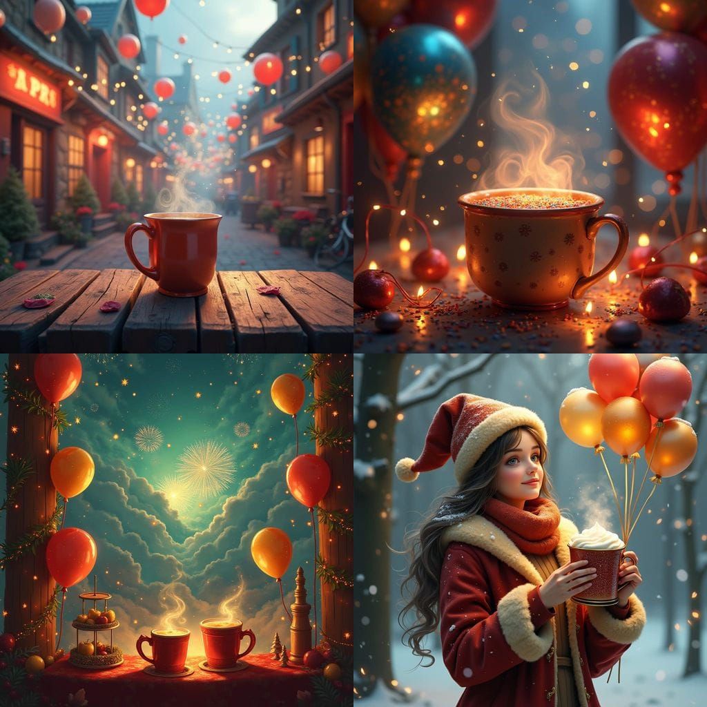 Fantastical New Year's Celebration with Apple Cider and Ball...