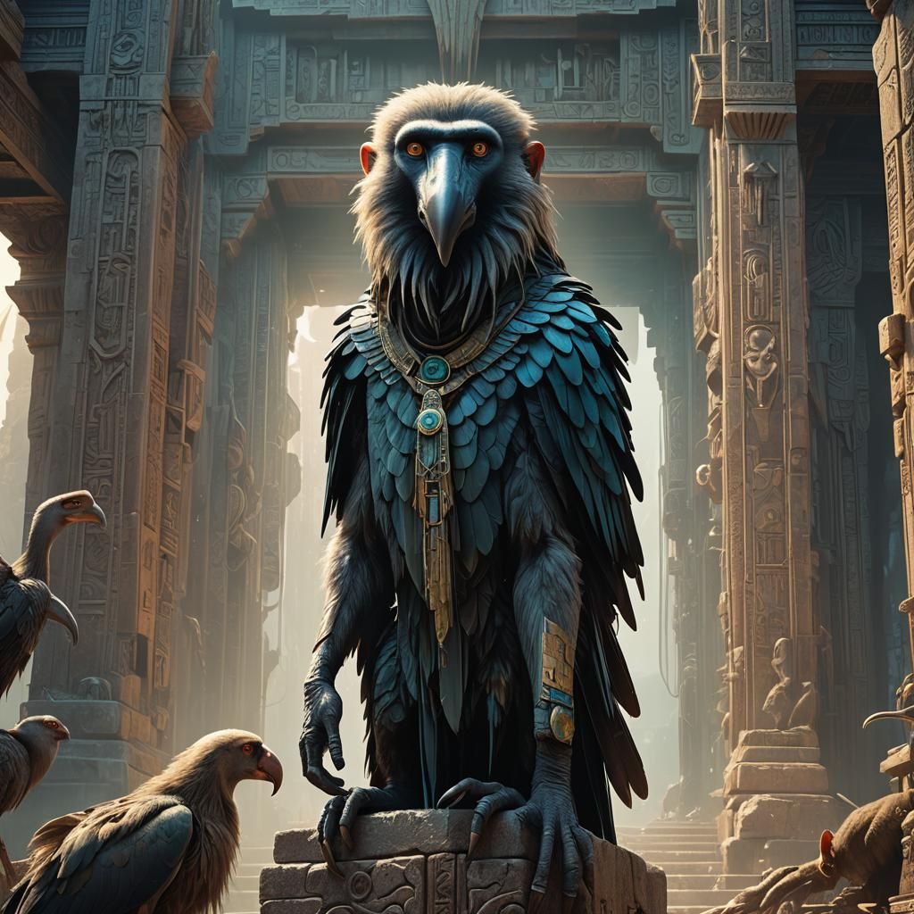 Thoth's Mystical Transformation in Ancient Temple