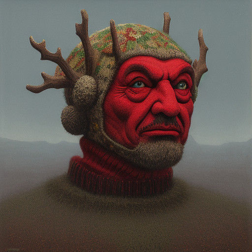 Beksinski-Inspired Christmas Ugly Sweater