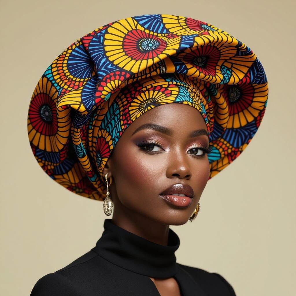 Futuristic Ankara Cap with Infinite Loop Design