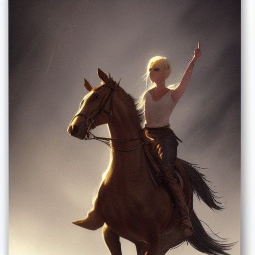 Girl Riding Horse in Sinister Fantasy Style
