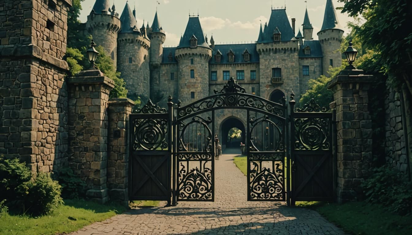 Dramatic Castle Gate in Cinematic Style