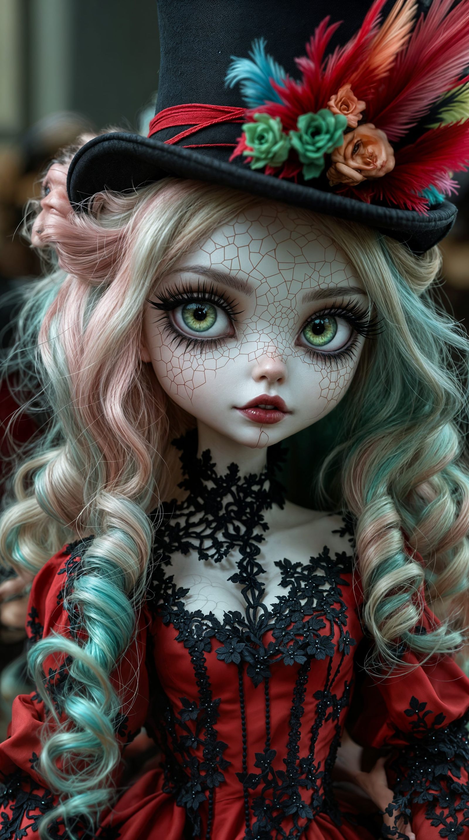 Enchanting Gothic Doll in Victorian Attire