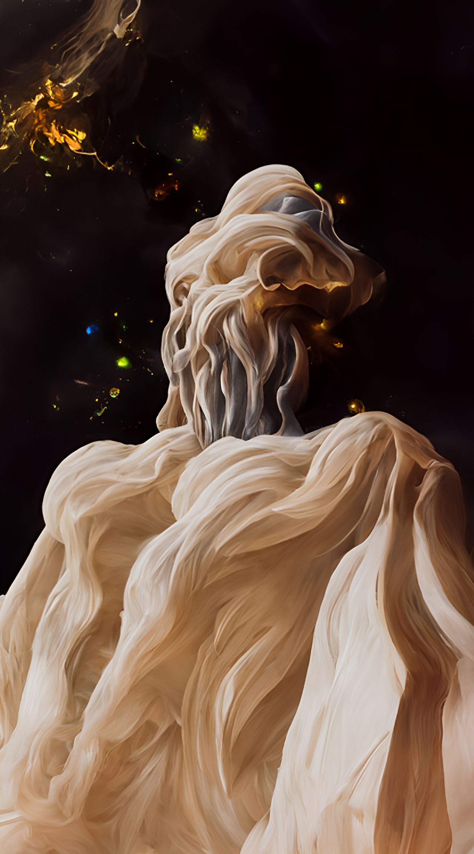 Zeus in Starscape, Digital Art with Lyrical Abstraction