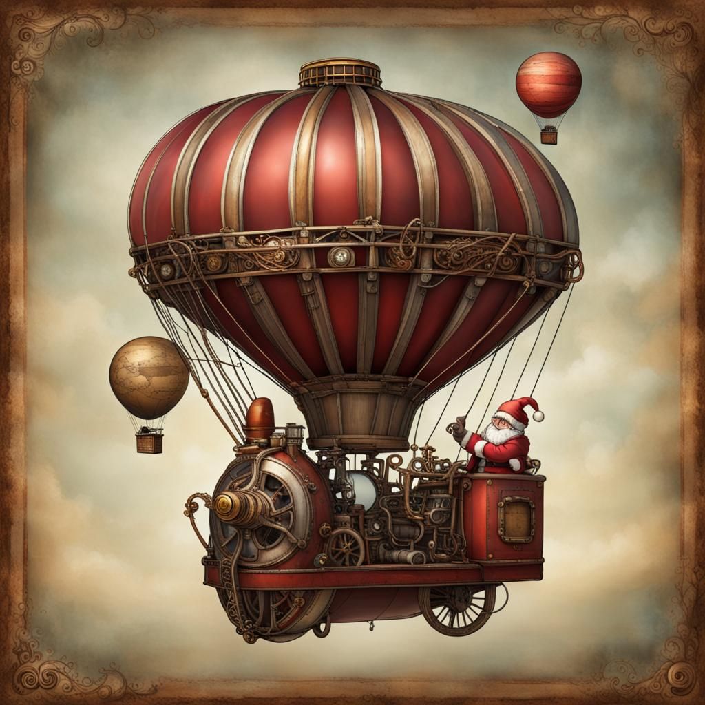 Santa's Steampunk Hot Air Balloon Adventure
