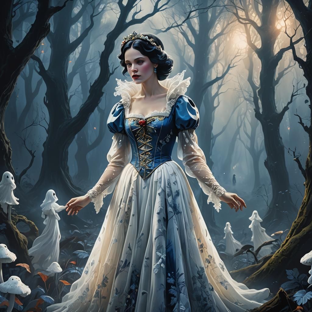 Snow White as Ghost in Dark Forest