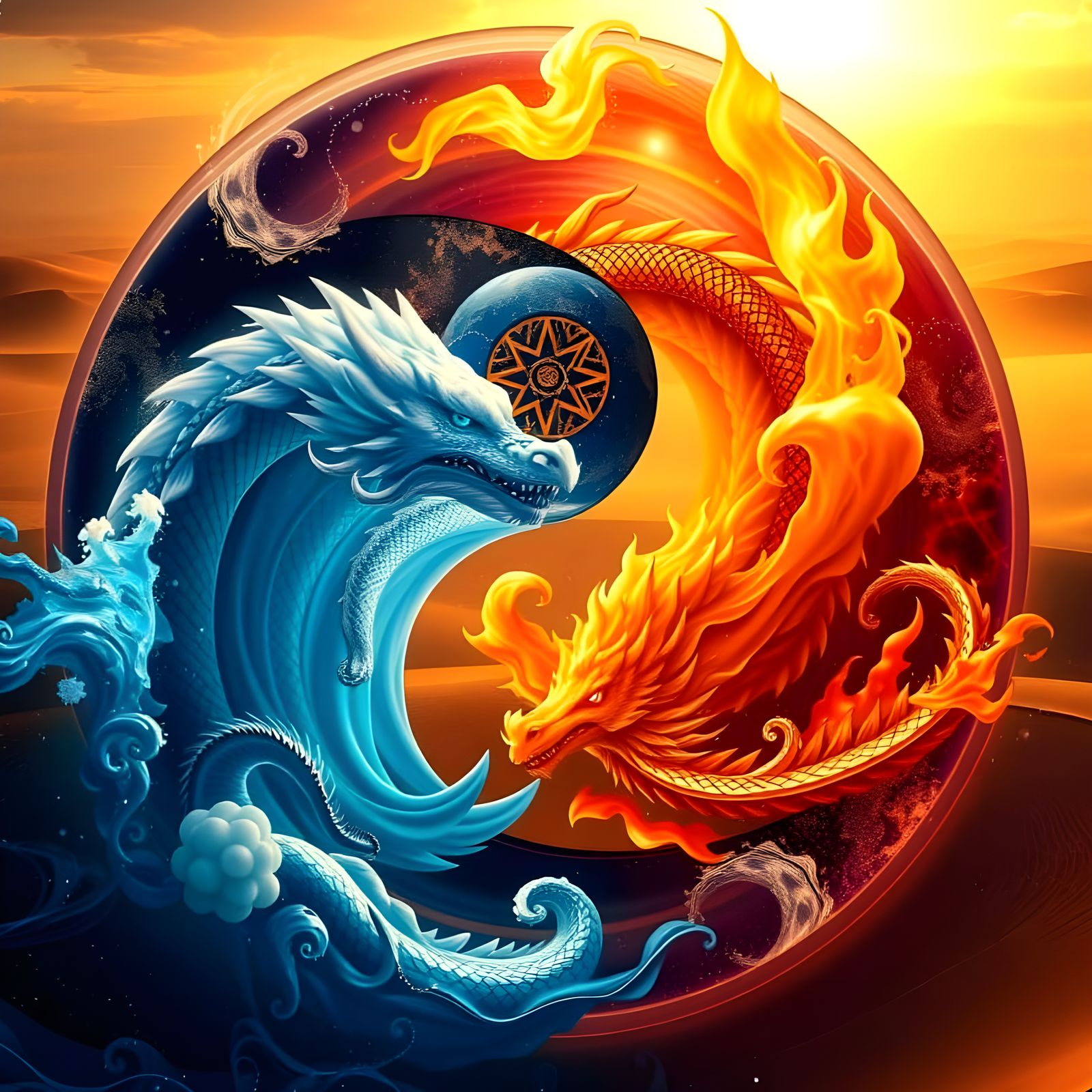 Harmonized Realms: A Surreal Yin-Yang World