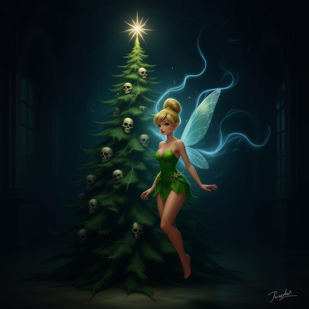 Gothic Tinkerbell in Eerie Ballroom
