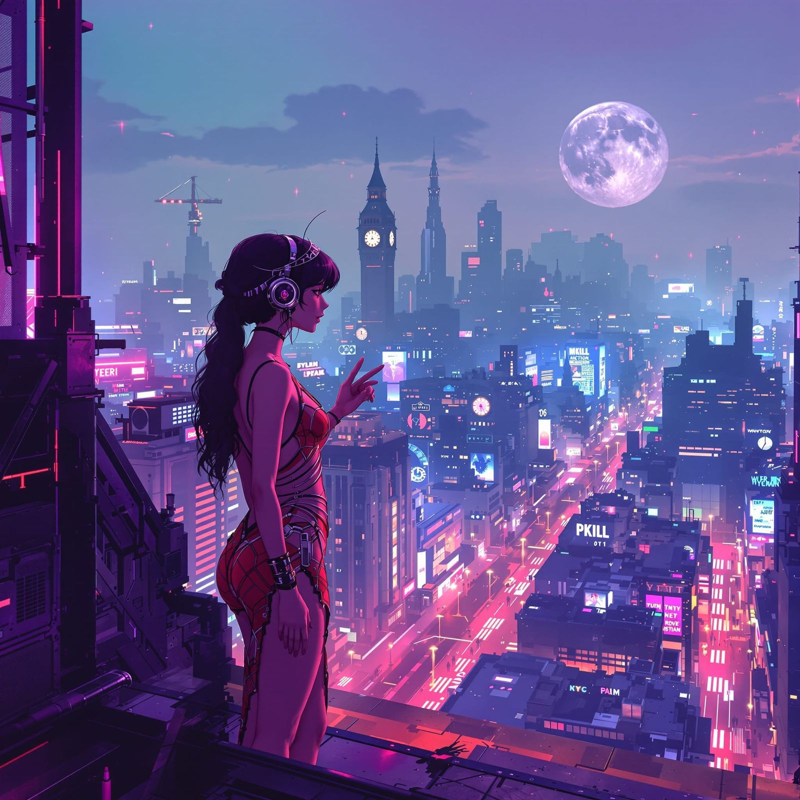 Roaring Twenties Showgirl Meets Cyberpunk Future Self