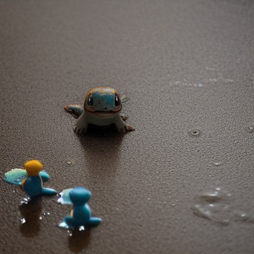 Terrified Squirtle Near Puddle
