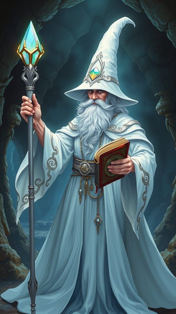 Enchanted Wizard Master of Mystical Dungeon in D&D Style