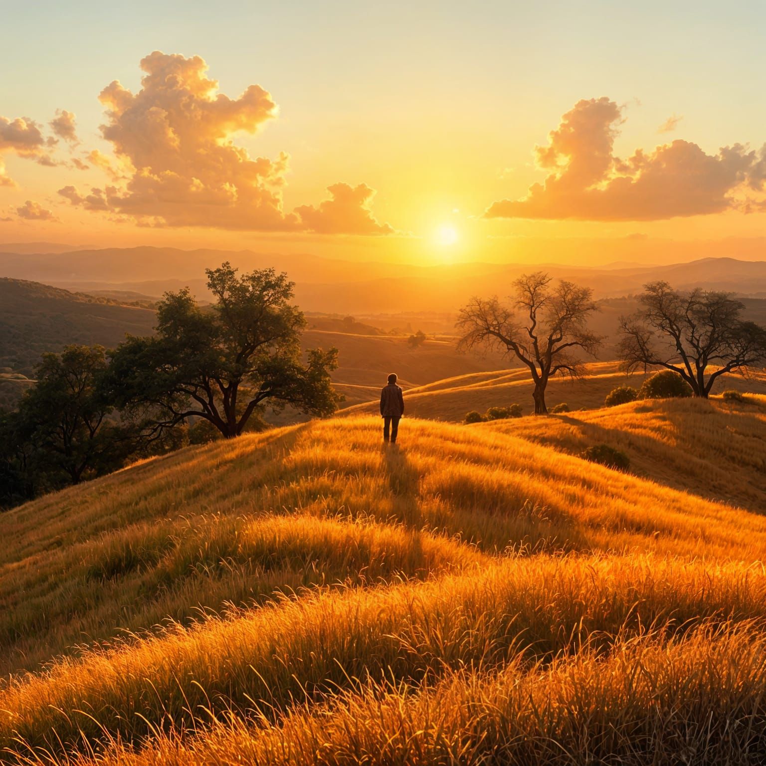 Golden Hour Serenity: Elegantly Framed Landscape