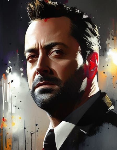 Crowley Portrait with Graffiti Art Elements