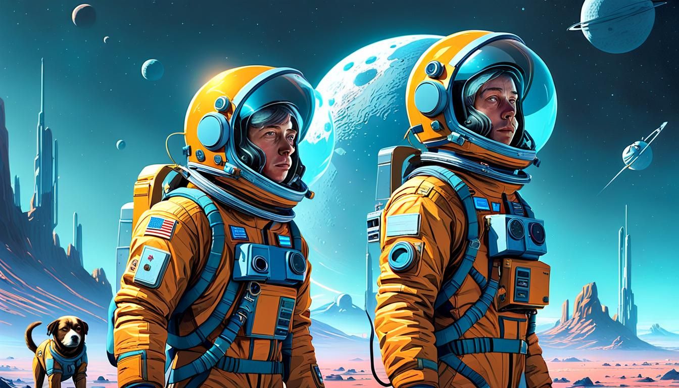 Children and Animals in Spacesuits: Futuristic Concept Art
