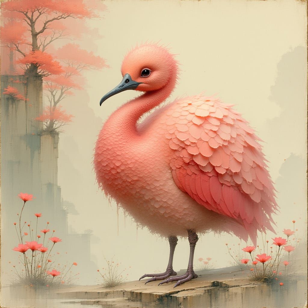 Coral Dodo in Misty Environment