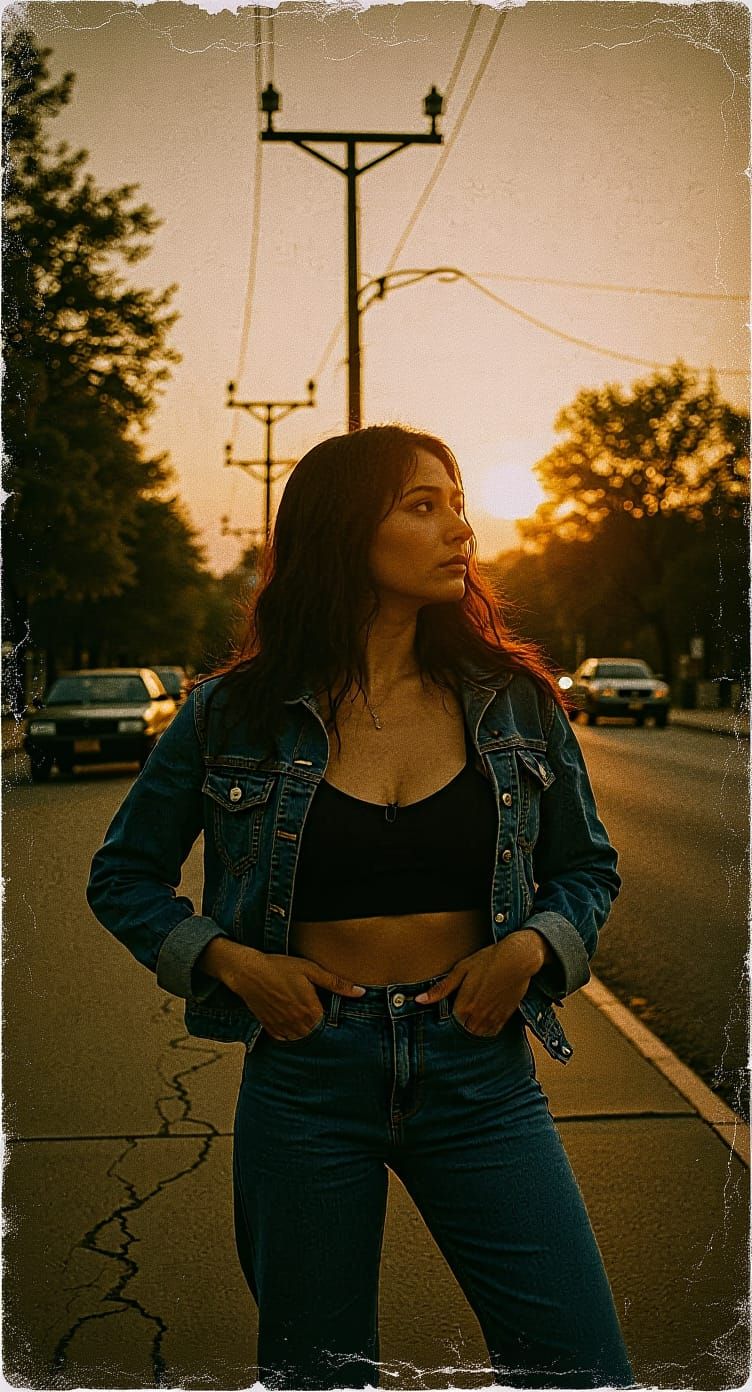 Gritty Analog Photo with Light Leaks and Shadows