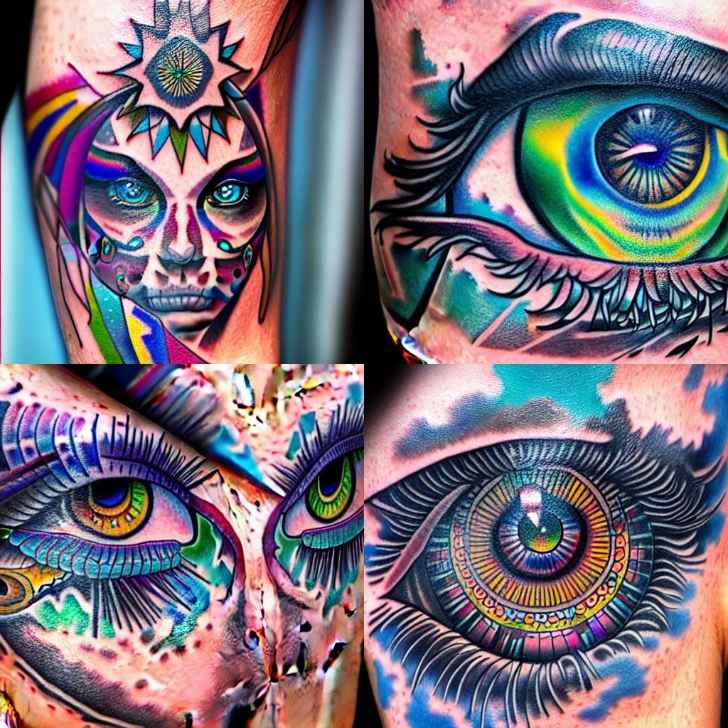 Mystic Eyes Tattoo Design in Realistic Style
