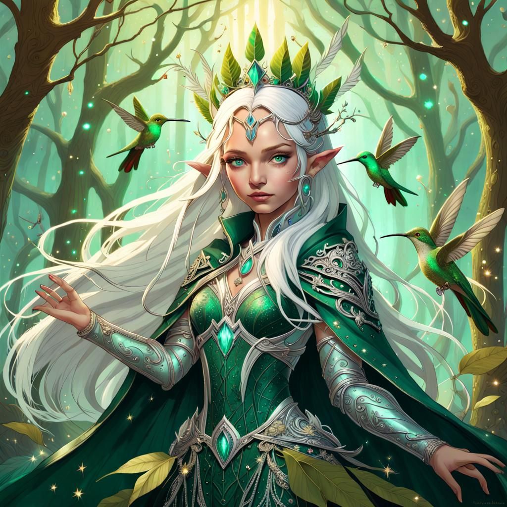 Elven Warrior Princess in Emerald Woodlands