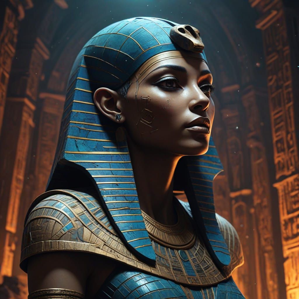 Alien Pharaoh Tomb: Gothic Science Fiction Art