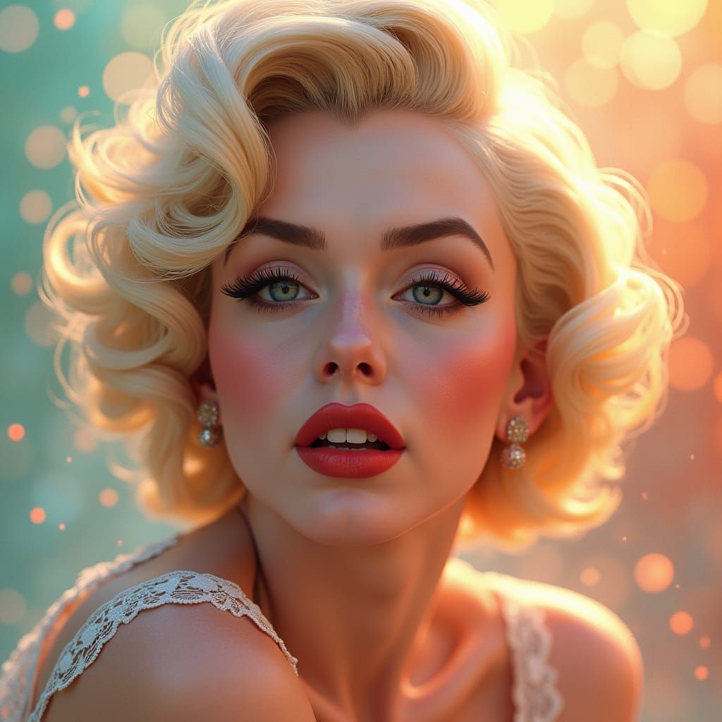 Marilyn Monroe Portrait in Art Nouveau Style