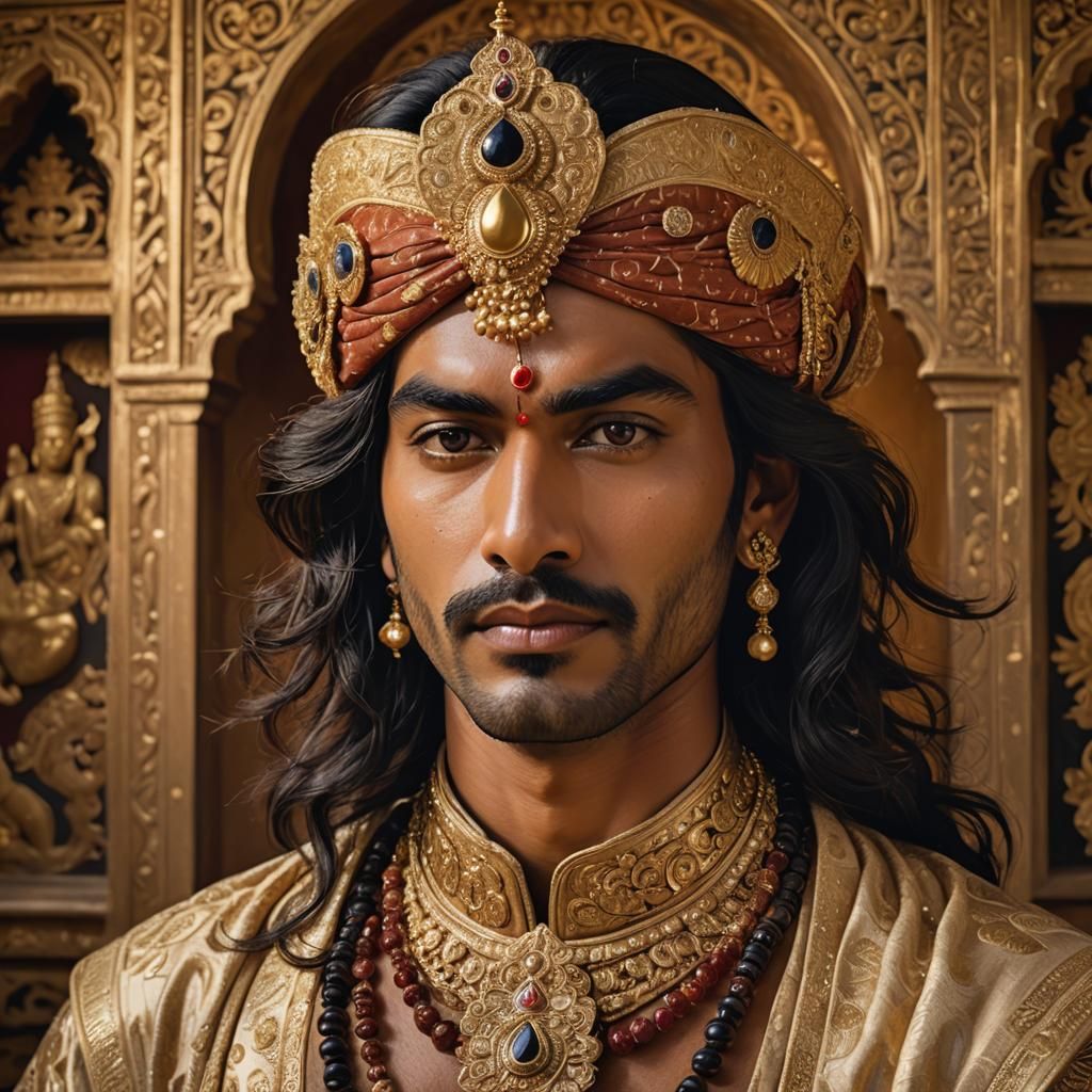 Indian King Portrait in Classical Style
