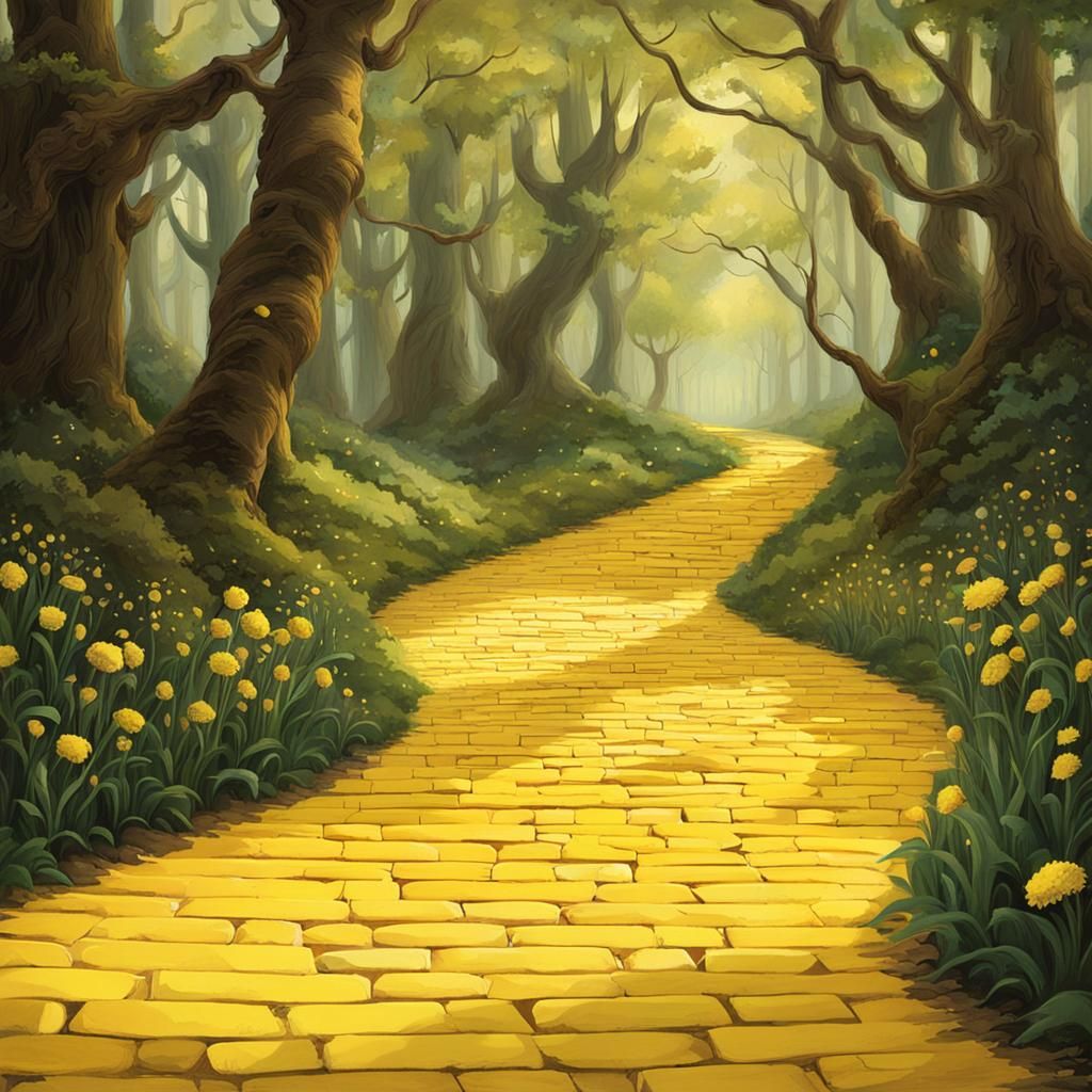 Follow the Yellow Brick Road: AI Generated Image