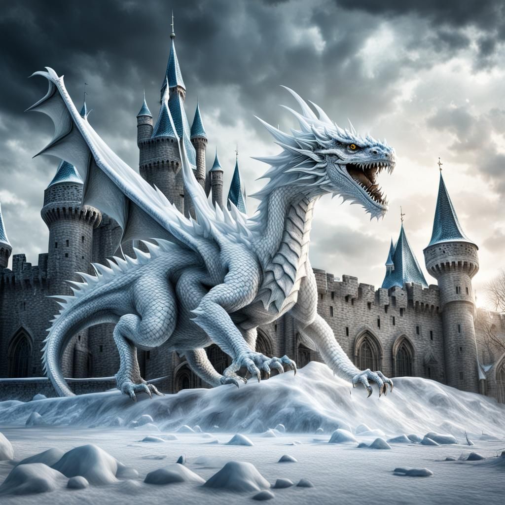 Ice Dragon Assault on Winter Castle