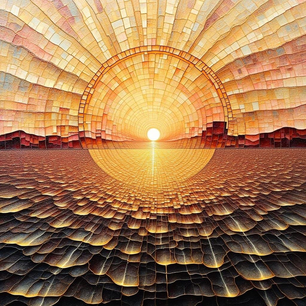 Surreal Gridscape in Vibrant Hues