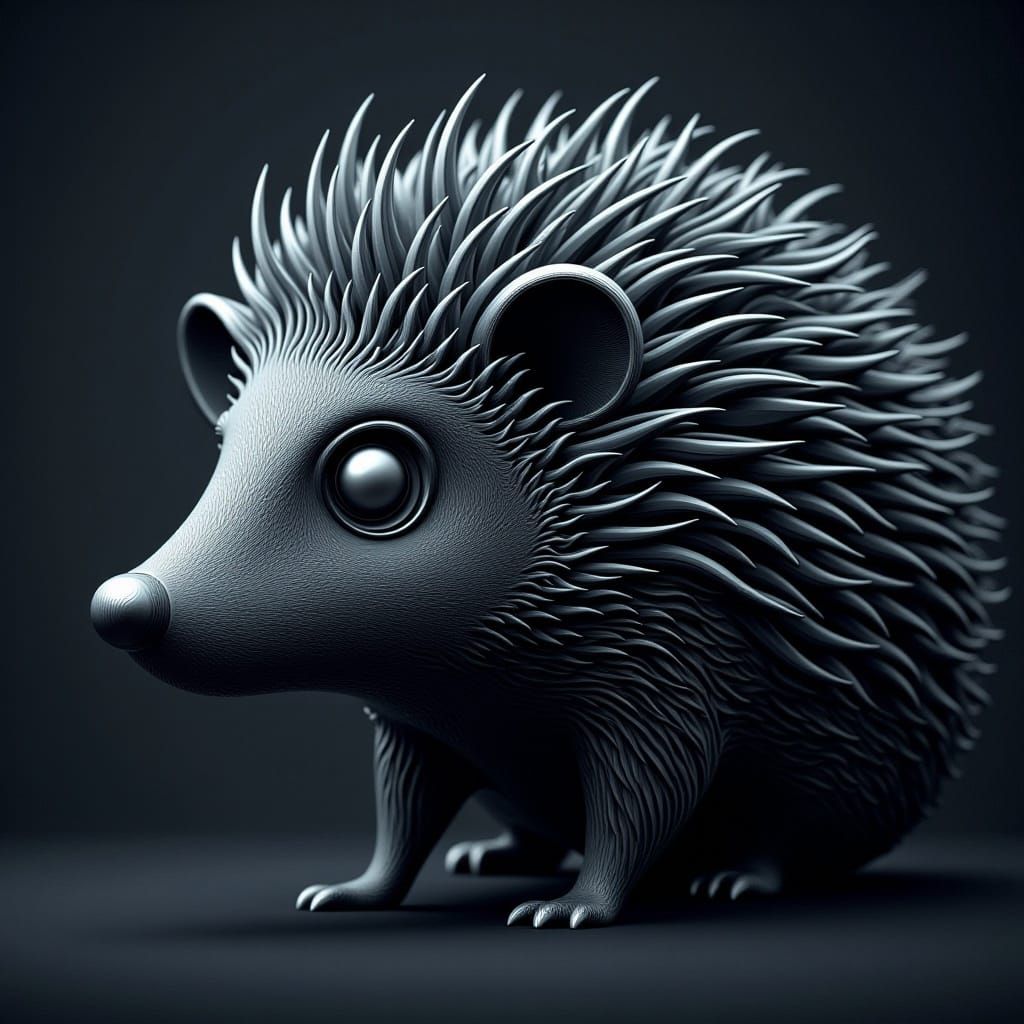 Ultra-Detailed Hedgehog in Dark Fantasy Style
