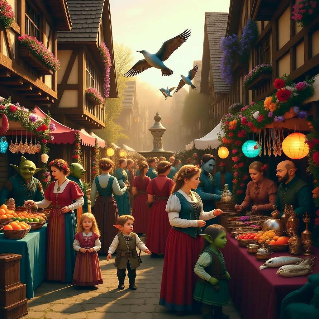 Fantasy Village Spring Festival in Cinematic Style