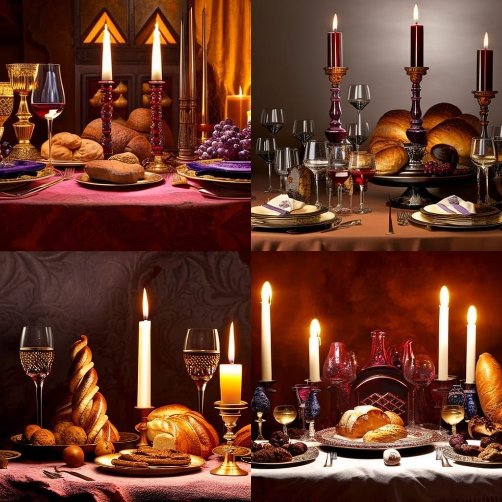 Sabbath Table Still Life in Vermeer Style