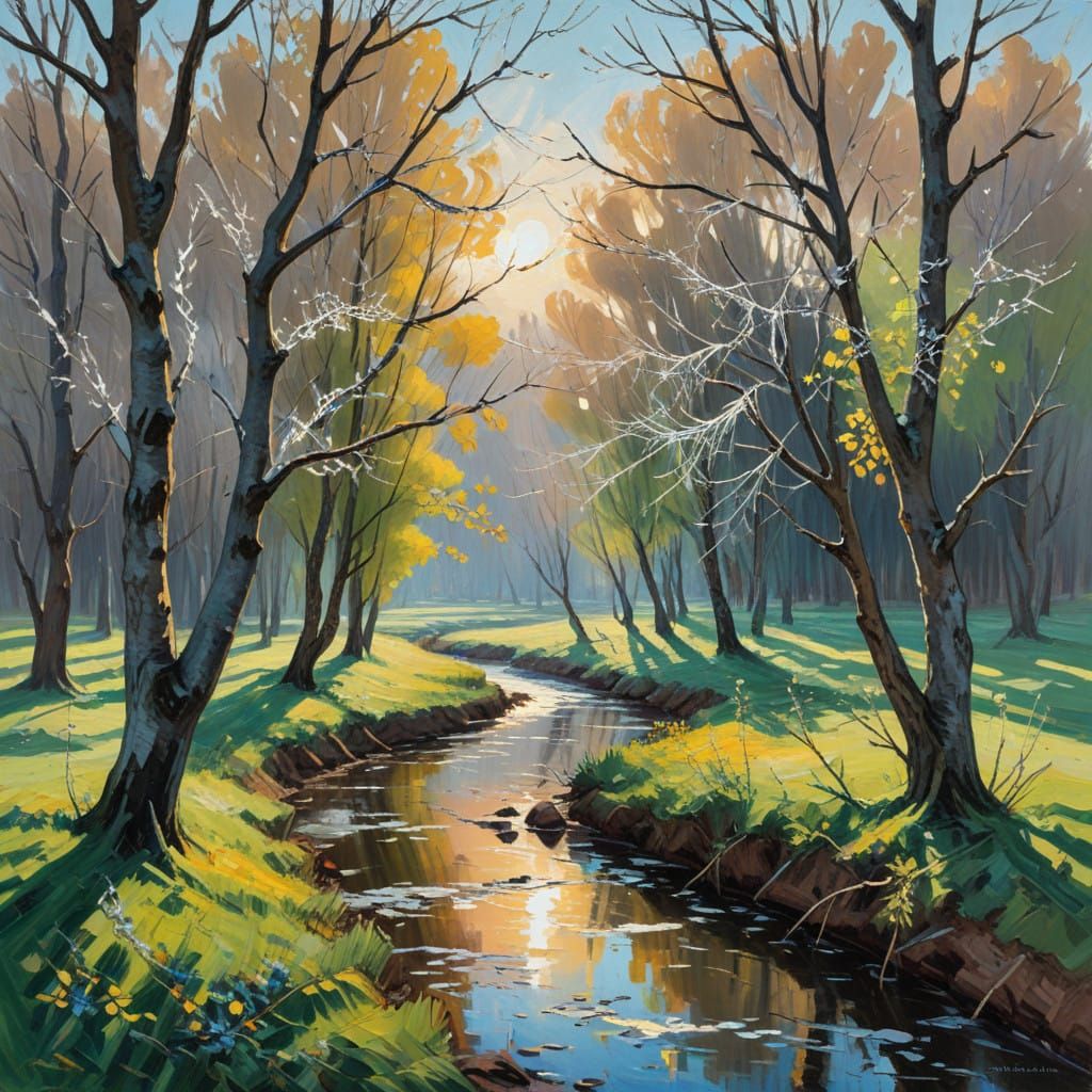 Morning Glory in Silver Birch Forest