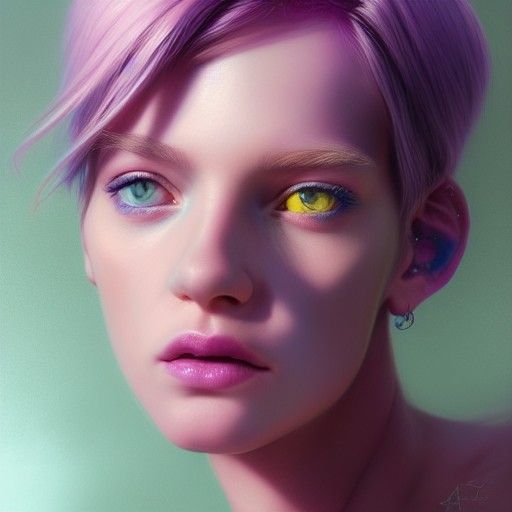 Pastel Goddess Portrait in Hyperrealistic Style