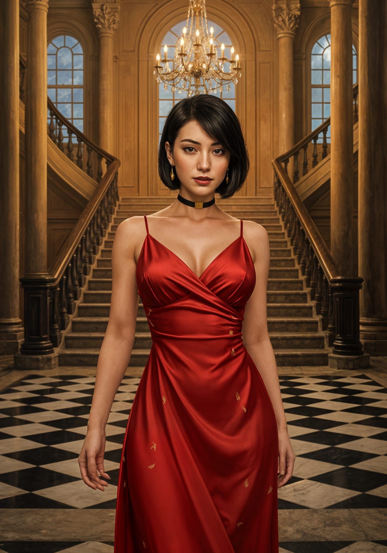 Impressionist Ada Wong in Mansion Atrium