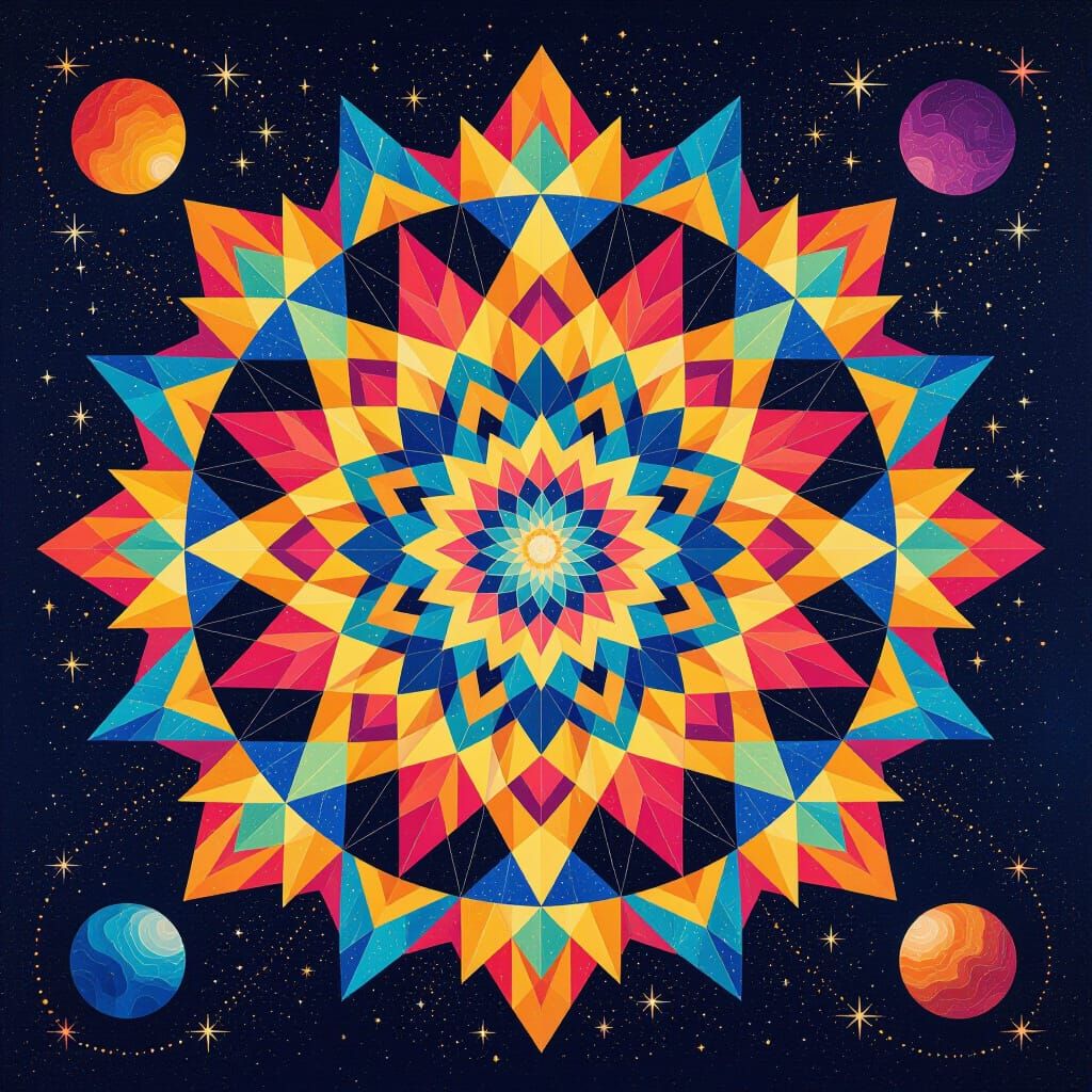 Cosmic Kaleidoscope: Geometric Shapes with Holographic Effec...