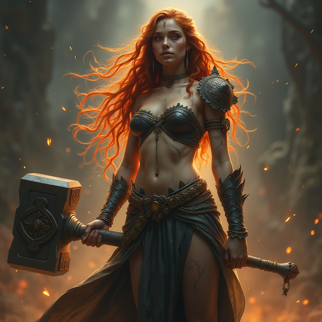 Genasi Barbarian with Marble Skin and Ruby Eyes