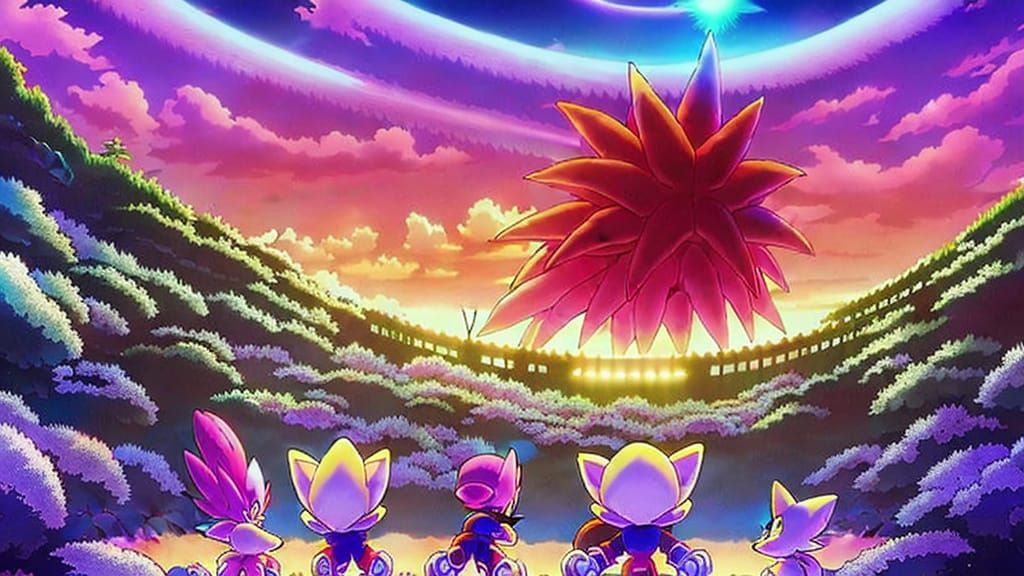 Sonic and Friends in Anime Cyber Wonderland