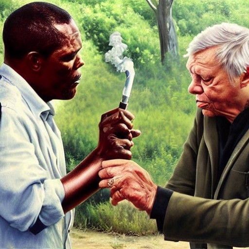 Attenborough and Jackson, in Gurney-esque Oil Painting
