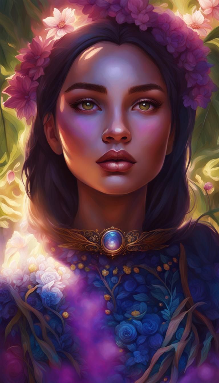 Morena Girl Portrait in Lush Greenery