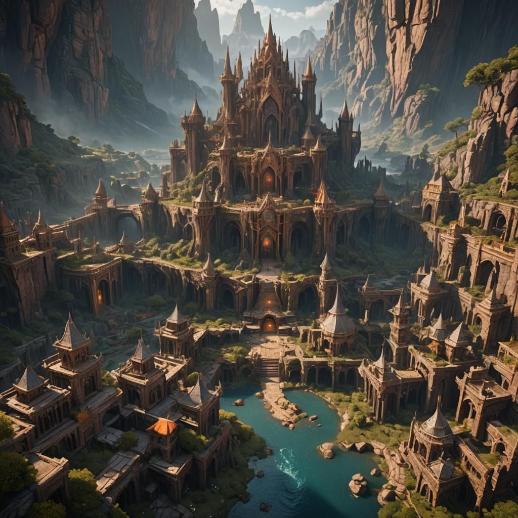 Fantastical Kingdom of Agartha: Detailed Matte Painting