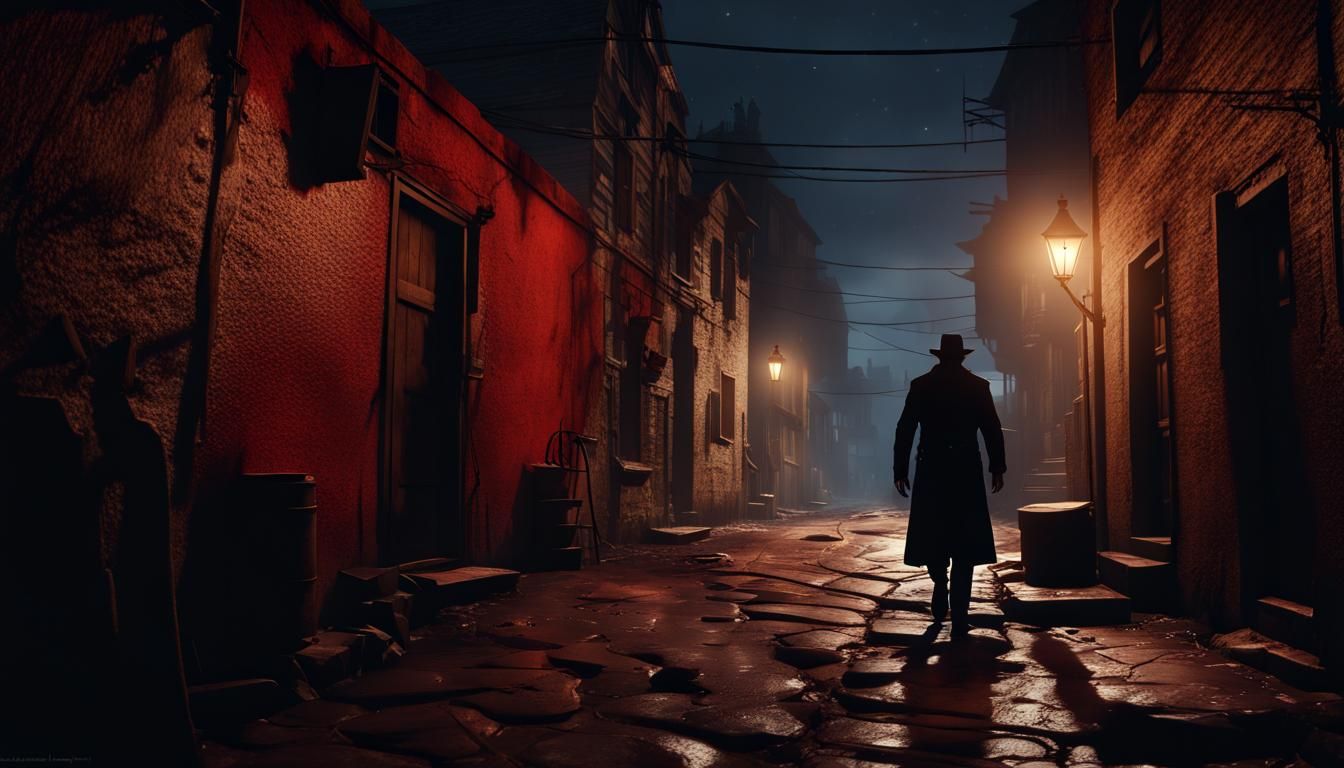 Creepy Dark Alley Silhouette at Saint Denise