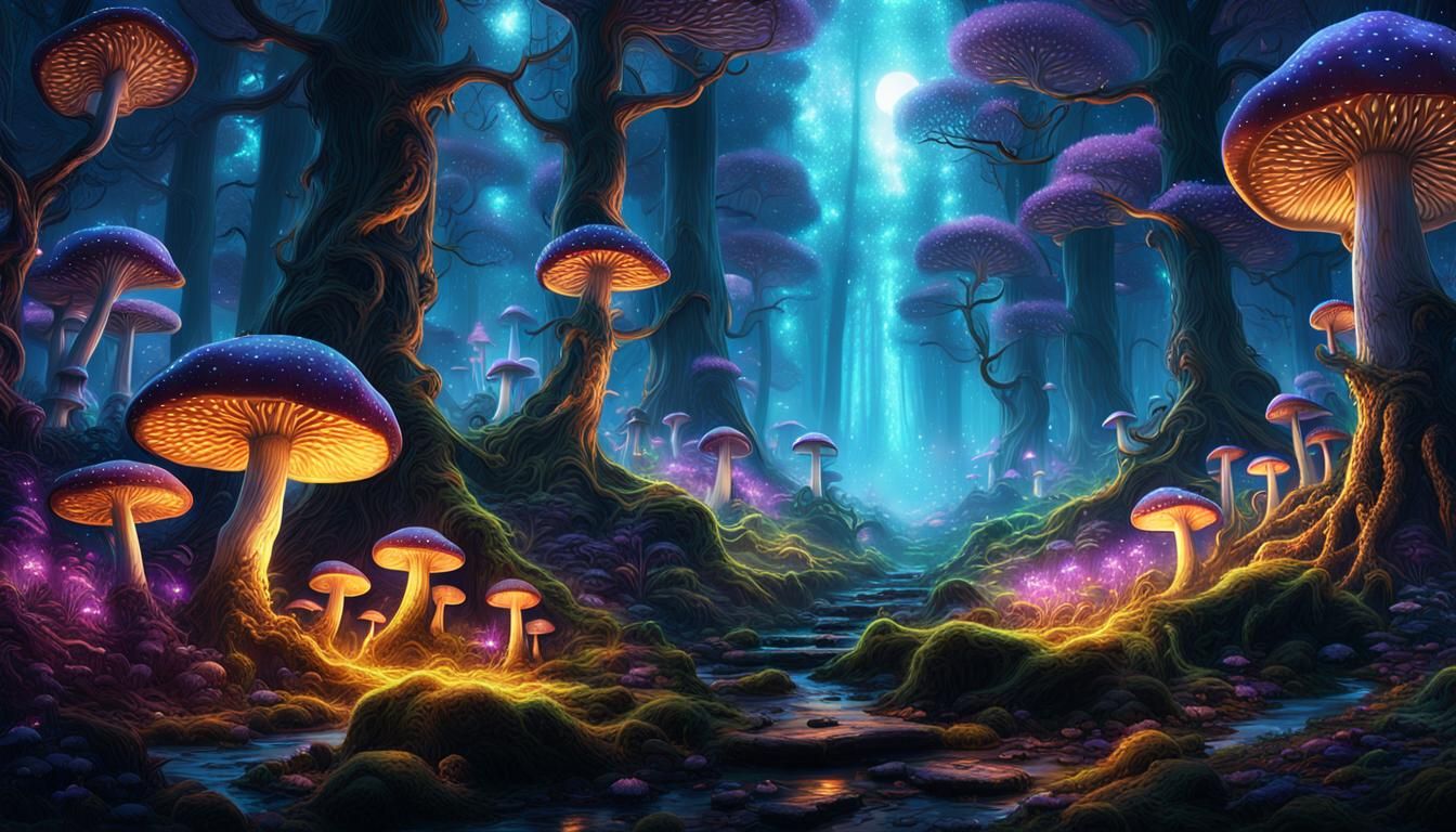 Magical Glowing Forest Concept Art in High Definition